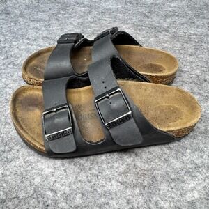 Birkenstock Leather Soft Footbed Arizona Sandals Black Youth Size EU 29‎ US 11